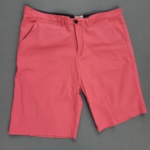 Jachs Mens Salmon Pink Chino Shorts Size 40 Summer Casual Preppy Flat Front